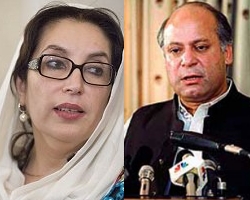 Nawaz Sheriff with Benazir Bhutto