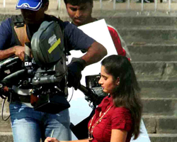 Sania Mirza in advertisement shooting at Mecca Masjid, Hyderabad