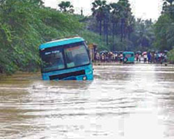 Bus trapped in Flood