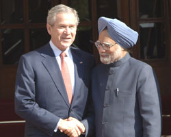 Manmohan Singh and Bush