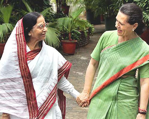 Sonia Gandhi and Prathibha patil