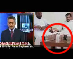 IBN telecasts sting operation of Cash for Vote Scam