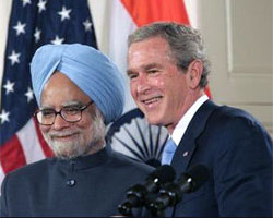 Manmohan singh with Bush
