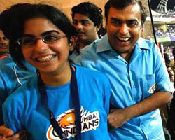 Isha with Mukesh Ambani