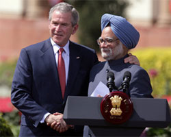 Manmohan singh with Bush