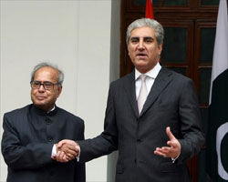 Shah Mehmood Qureshiwith Pranab