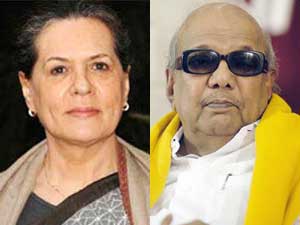 Sonia Gandhi and Karunanidhi Sonia Gandhi and Karunanidhi