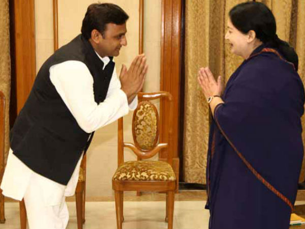 ஜெயலலிதா- உ.பி. முதல்வர் அகிலேஷ் யாதவ் சந்திப்பு