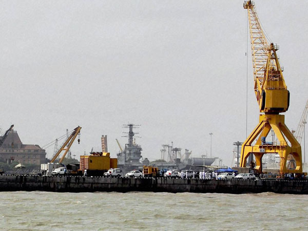 A view of Naval Dockyard where INS Sindhurakshak