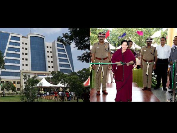 Jaya opens the newly built Chennai police commissioner's office