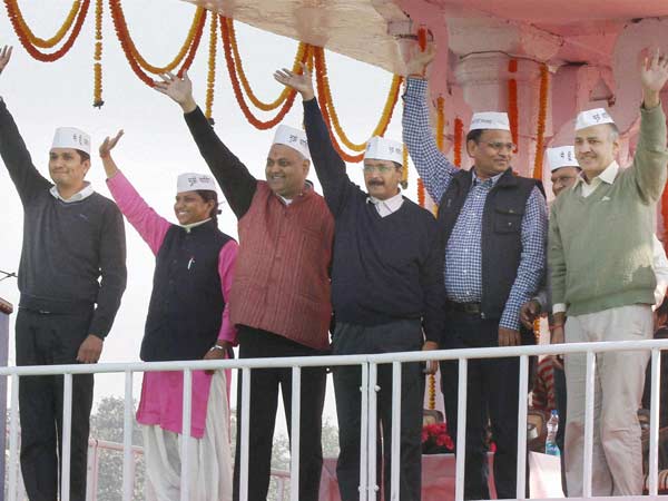 Arvind Kejriwal with minister