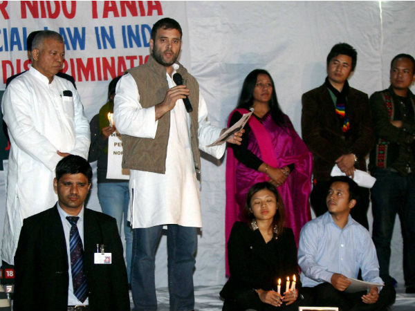 Nido Taniam's death: Rahul Gandhi joins protestors, Arvind Kejriwal to sit on 'dharna' with them