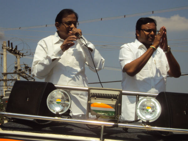 மகன் தொகுதியில் ப.சிதம்பரம்