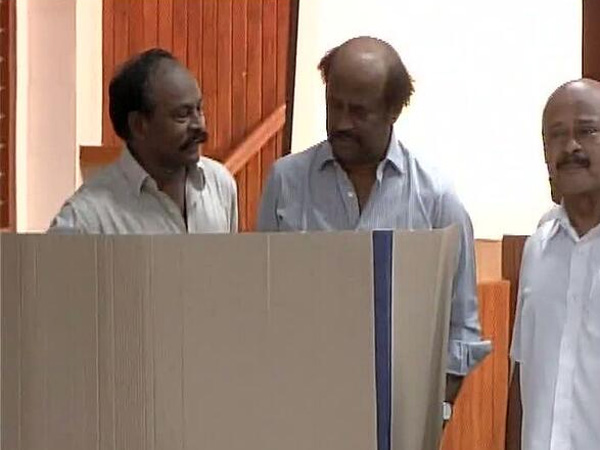 Rajinikanth cast his vote in the morning itself