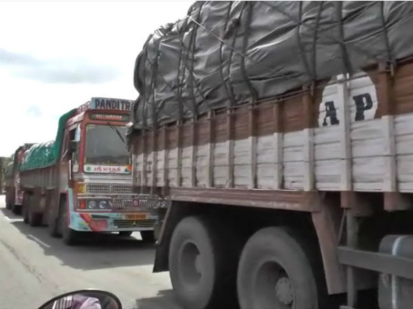 சரக்கு லாரிகளுக்கு கஷ்டம்
