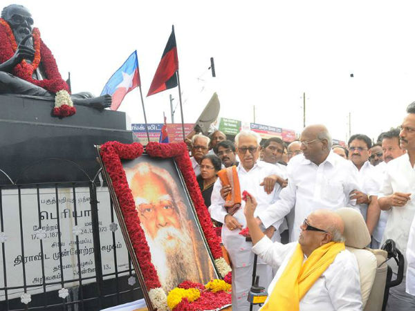 Party leader pay tribute Periyar E V Ramasamy on his 136th birth anniversary