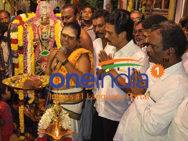 ADMK volunteers celebrate Deepam in Temples… ADMK volunteers celebrate Deepam in Temples…
