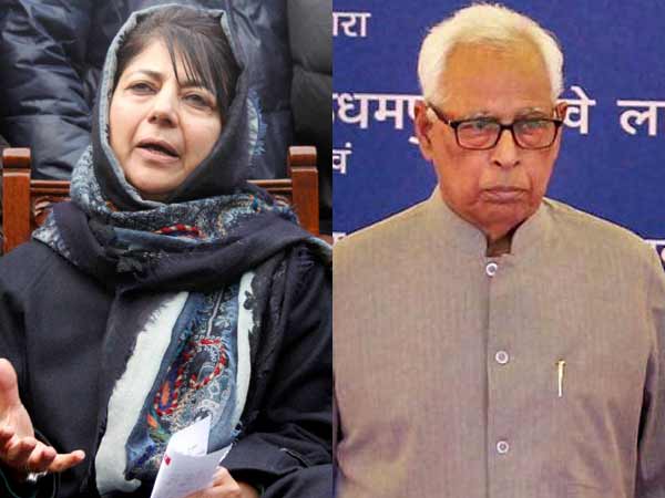 Mehbooba to meet Guv today for discussing govt formation Mehbooba to meet Guv today for discussing govt formation