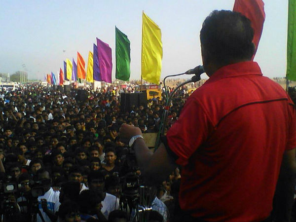 Vaiko and hundreds of students attend MDMK marathon against liquor menace