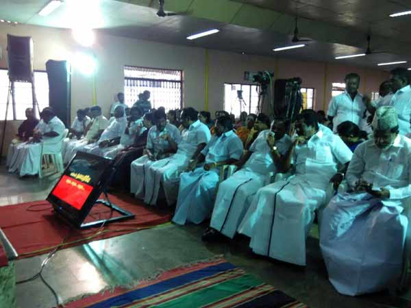 M.K. Stalin opens the party’s election office in Srirangam