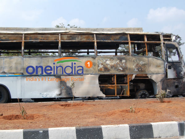 Chennai - Hyderabad omni bus caught fire, 38 passengers escape unhurt