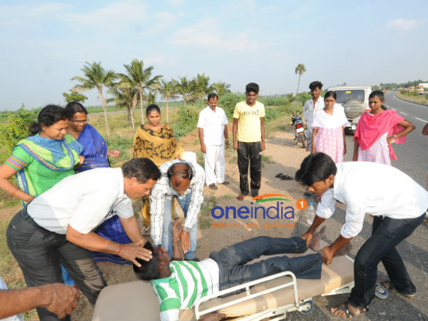 Karur collector helps youth met with accident