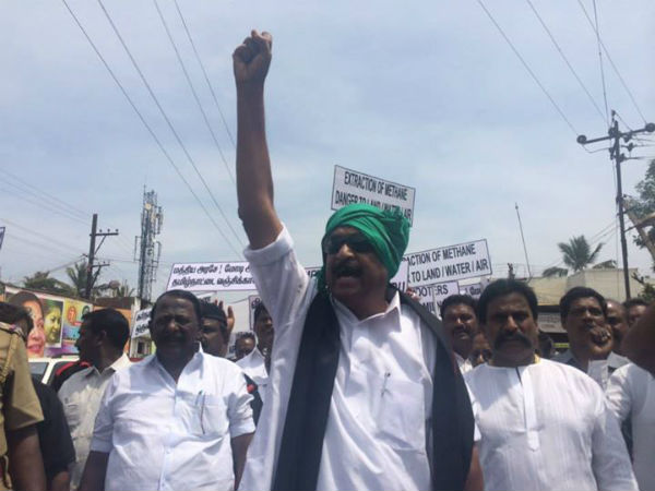 Vaiko protest against methane scheme…