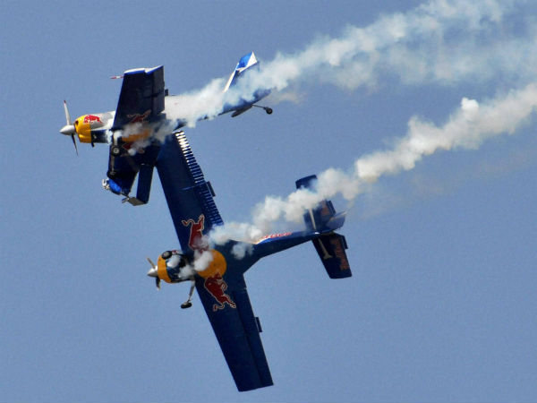 Aero India 2015: Accident averted, Red Bull planes scrape each other Aero India 2015: Accident averted, Red Bull planes scrape each other