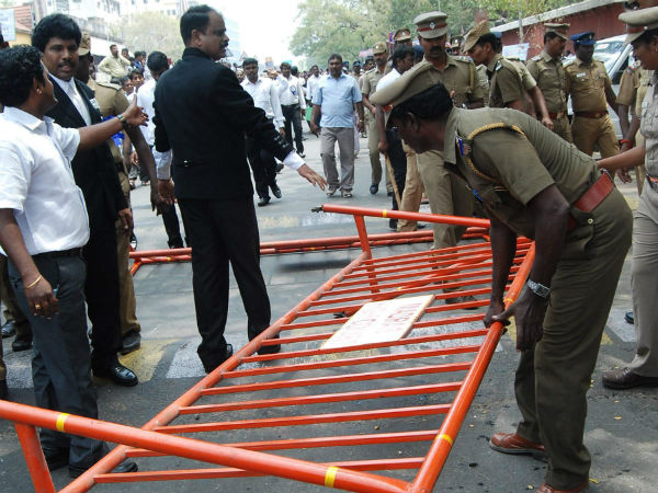 Madras high court advocates protest against bar council