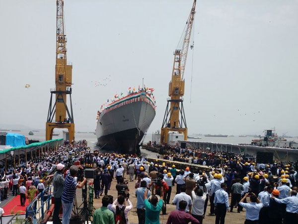 Navy launches stealth destroyer Visakhapatnam