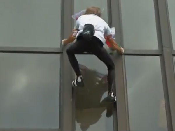 French ‘Spider man’ climbs 689 feet tower for Nepal earthquake victims