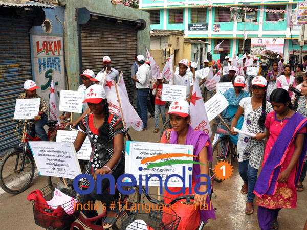 SFI launches cycle rally against the closure of govt schools