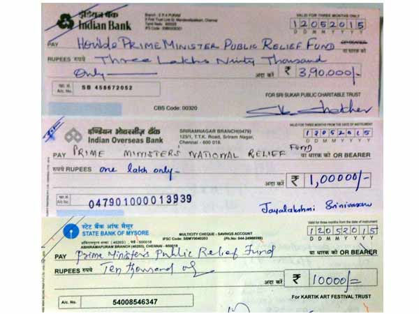 S Ve Shekher's donation amount of 5,00,000 for Nepal Earthquake victims