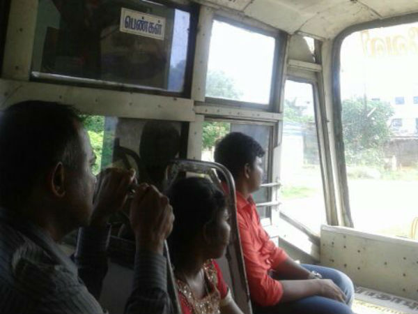 This govt bus does not have any seat for the passengers