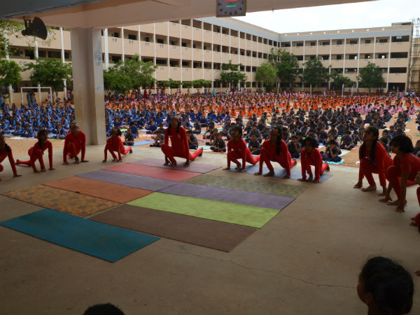 Students perform Yoga in TN schools