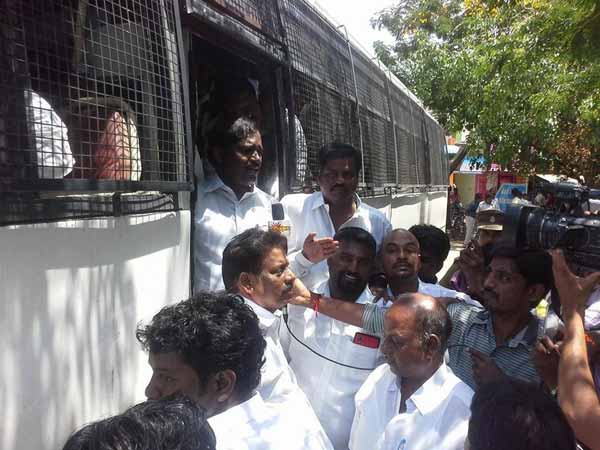 Tamil outfits protest against Southern Railway Tamil outfits protest against Southern Railway