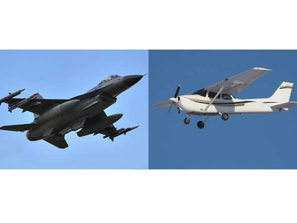Two killed in F-16, small plane crash in US; jet pilot safe Two killed in F-16, small plane crash in US; jet pilot safe