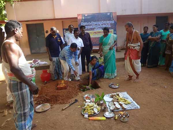 Foundation stone ceremony held in Karaikudi school