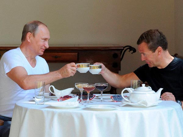 President Putin and Medvedev work out together