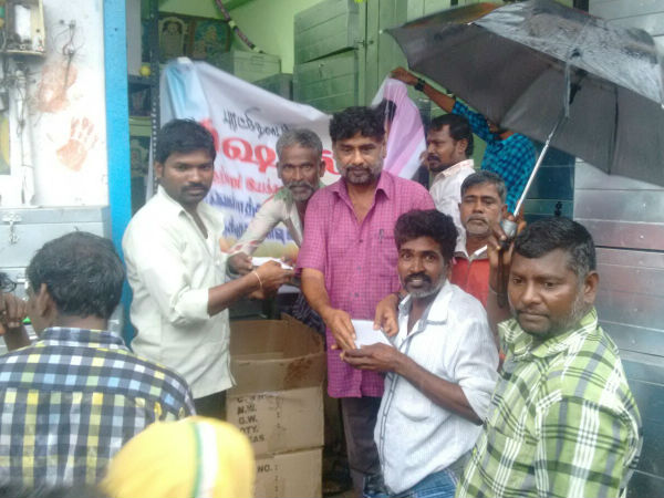 Vishal helps flood affected people in Chennai and Cuddalore