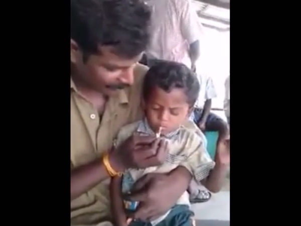 பீடி குடிக்கும் சிறுவன்...