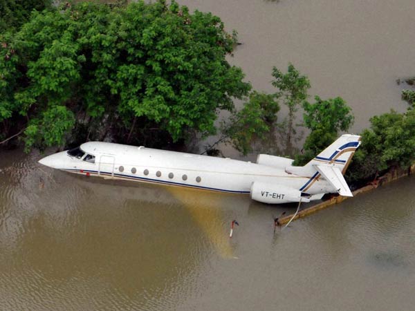 A Gulfstream 200 Jet swept away in the floods in Chennai