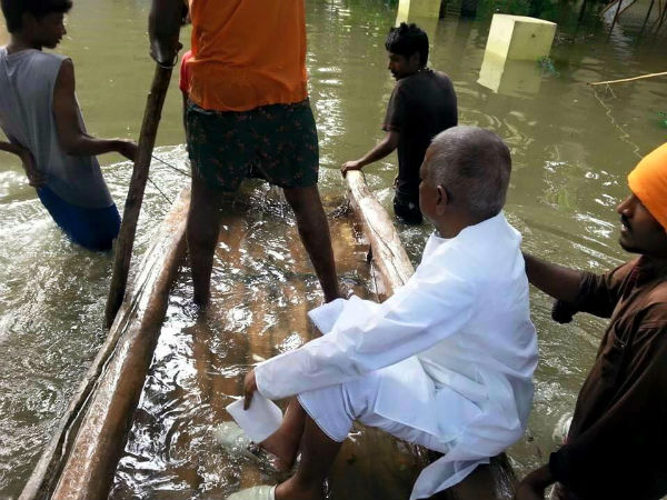 Ilayaraja comforts differently abled kids of Little flower school