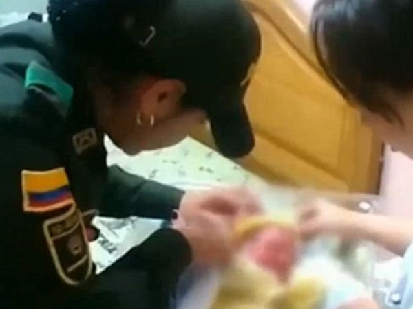 Woman cop breastfeeds abandoned new born baby in USA