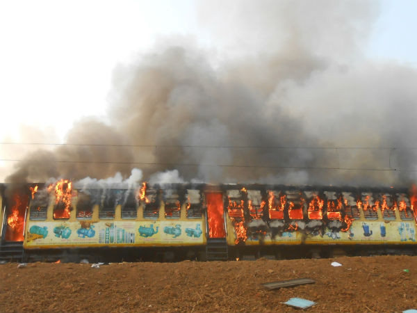 Violent Quota Protests In Andhra, Train Coaches Set On Fire Violent Quota Protests In Andhra, Train Coaches Set On Fire