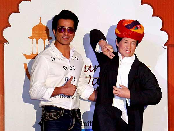 Sonu Sood unveils Jackie Chan's wax statue in Jaipur Sonu Sood unveils Jackie Chan's wax statue in Jaipur