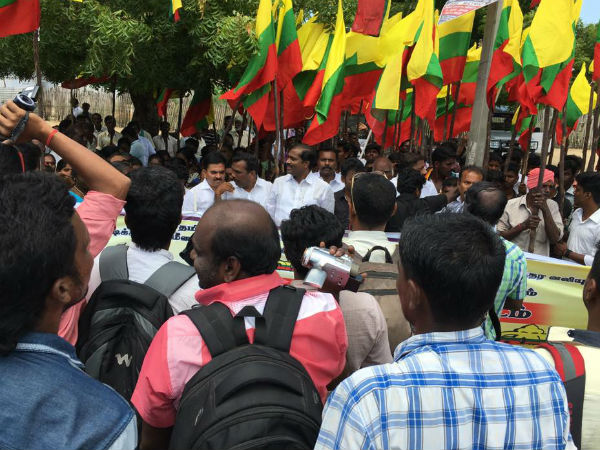 TVK protest against Centre on TN fishermen issue