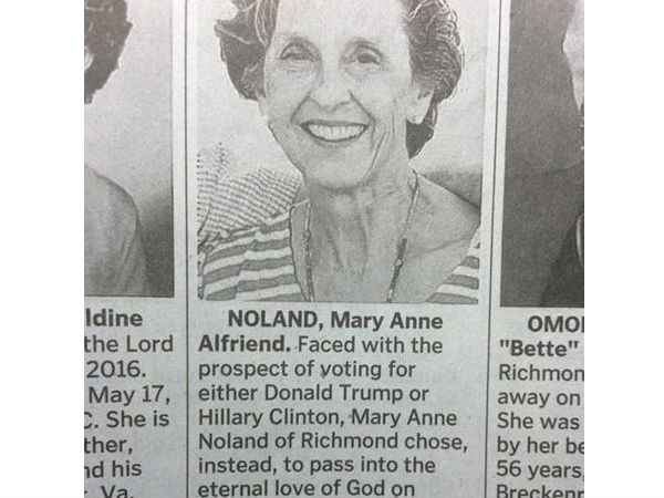 This nanny chose death over voting for Trump or Clinton This nanny chose death over voting for Trump or Clinton