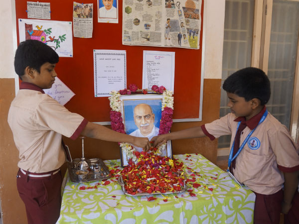 Kamarajar birth day celebrated in Karaikudi school