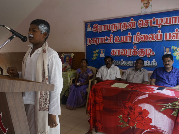Kamarajar birth day celebrated in Karaikudi school